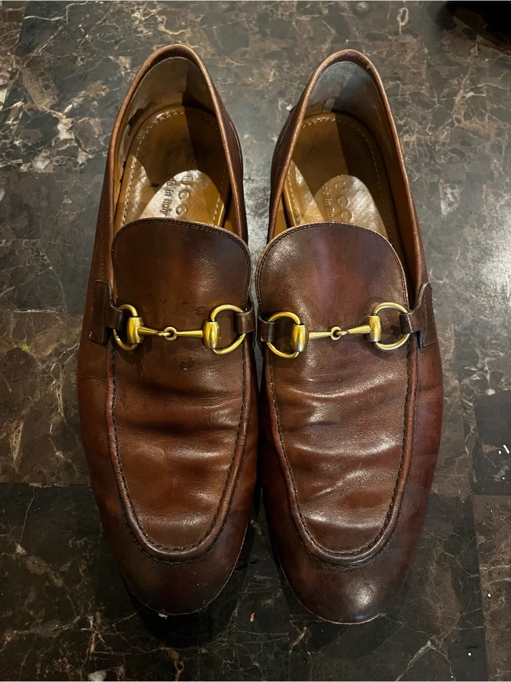 Vintage Gucci Men's Brown Leather Loafers